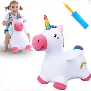 i play. White and Pink Unicorn Bouncy Toy